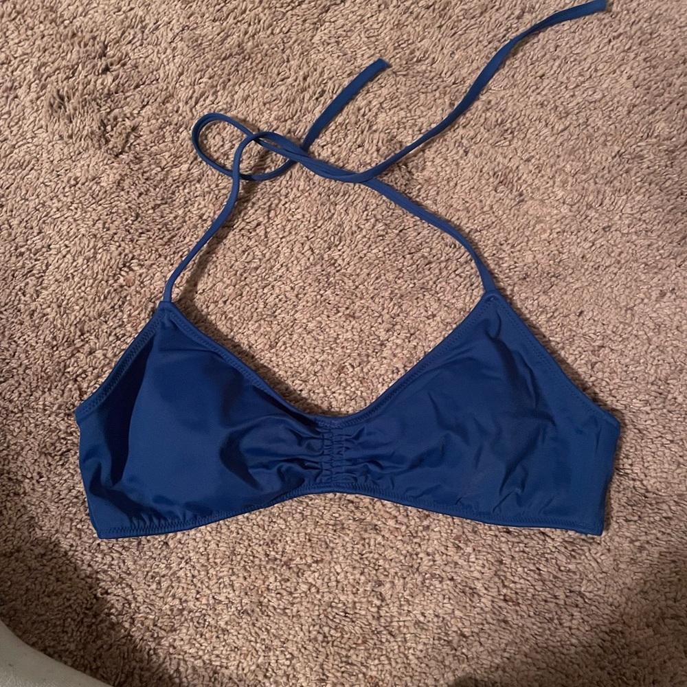 Blue Halter Bikini Top
